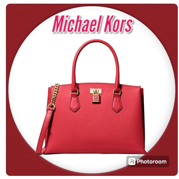 MICHAEL Michael Kors Ruby Medium Saffiano Leather Satchel Crossbody - Picture 1 of 11